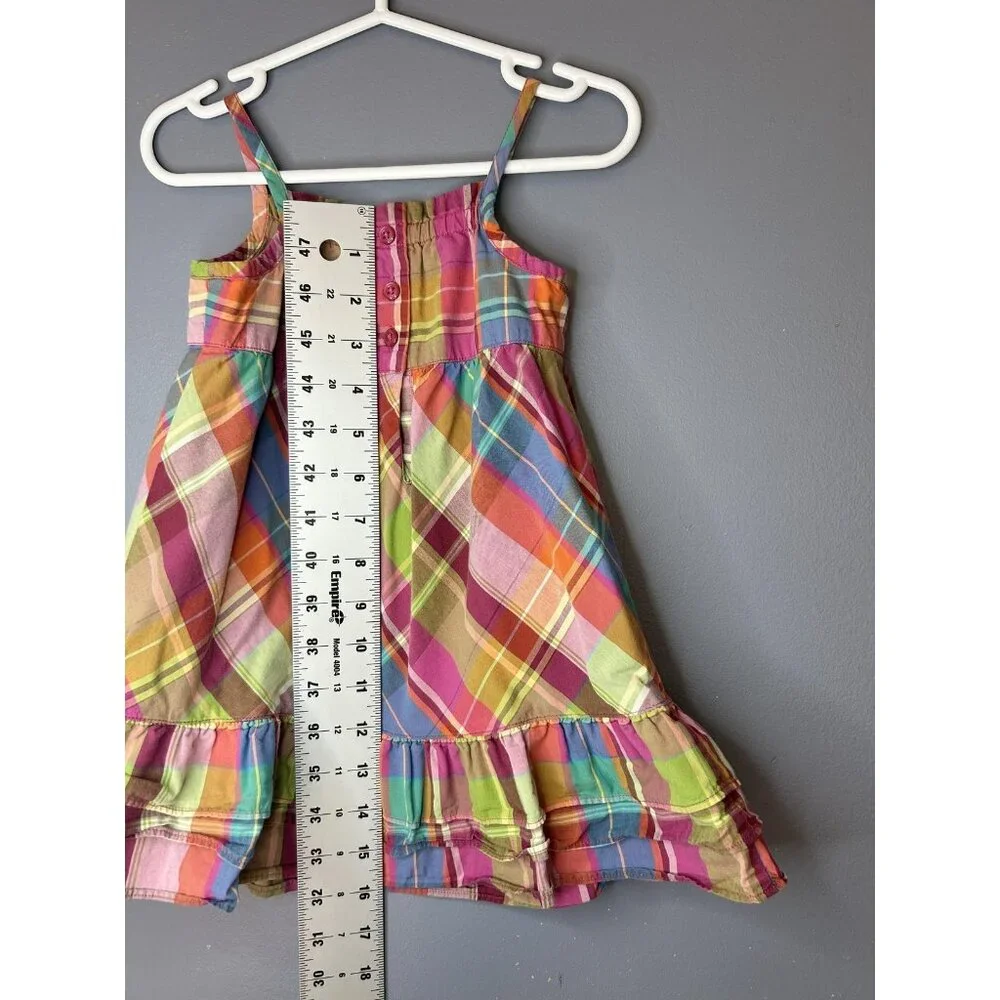Janie and Jack Sundress Girls 12-18 Months Madras Plaid Tiered Ruffle Bow Cotton
